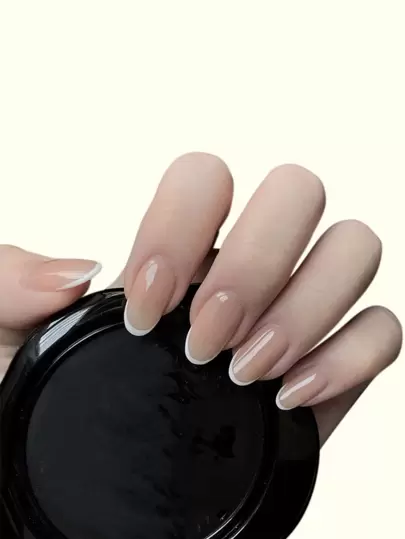 24ピース ロング オーバル型ネイルチップ & ネイルファイル 1個 ＆ 1シート テープの画像