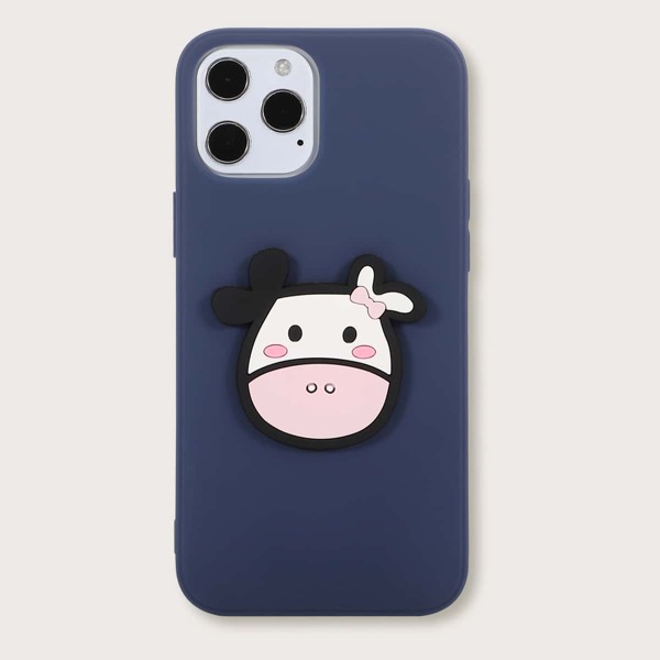 

Cartoon Cow Decor iPhone Case, Blue