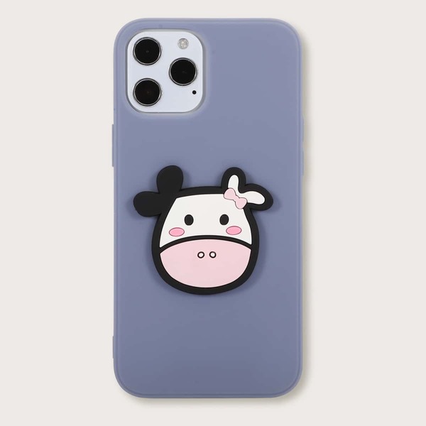 

Чехол для iPhone с декором коровы, Нежно-голубой