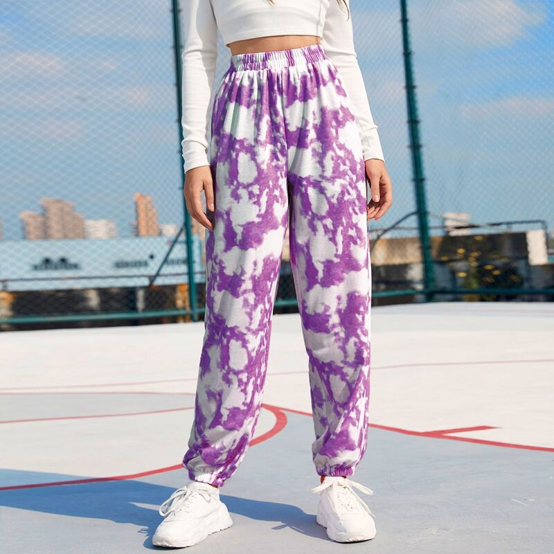 

Tie Dye High Waist Sweatpants, Multicolor