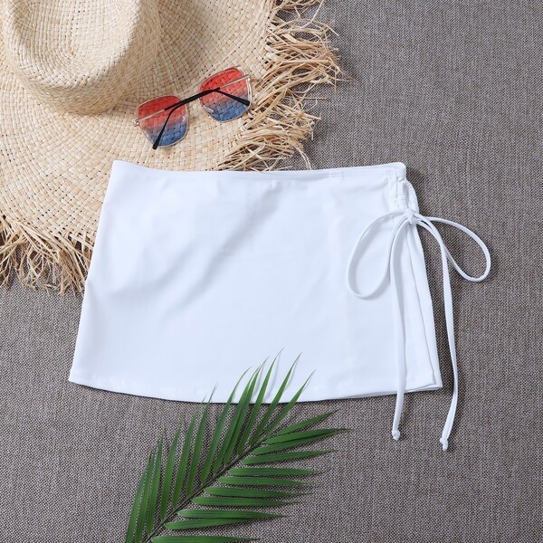 

Tie Side Cover Up Skirt, White