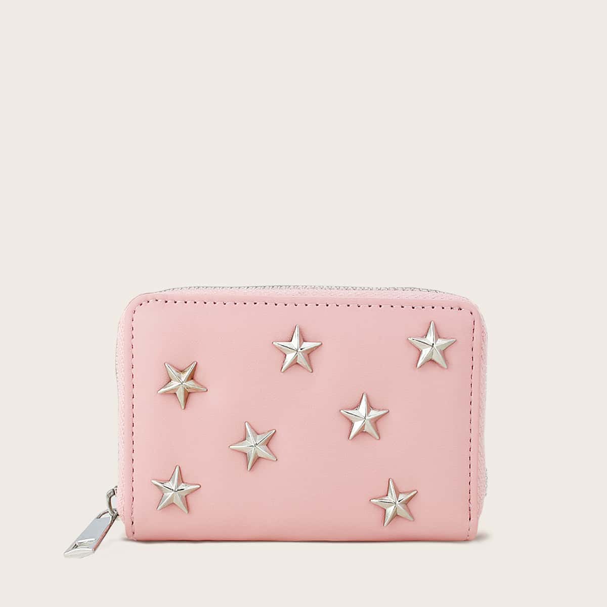 

Star Zip Around Purse, Baby pink