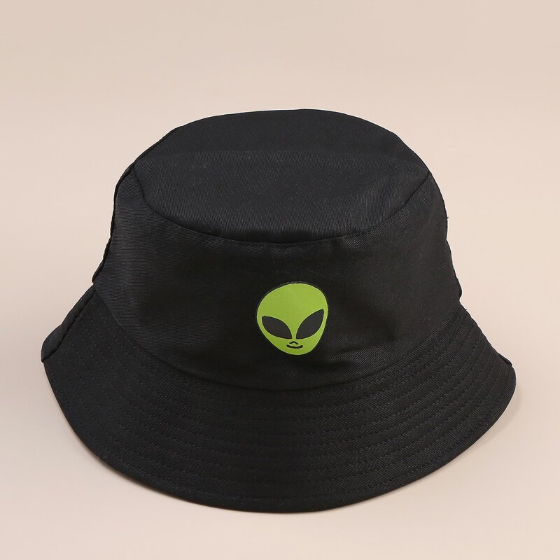 

Alien Print Reversible Bucket Hat, Black