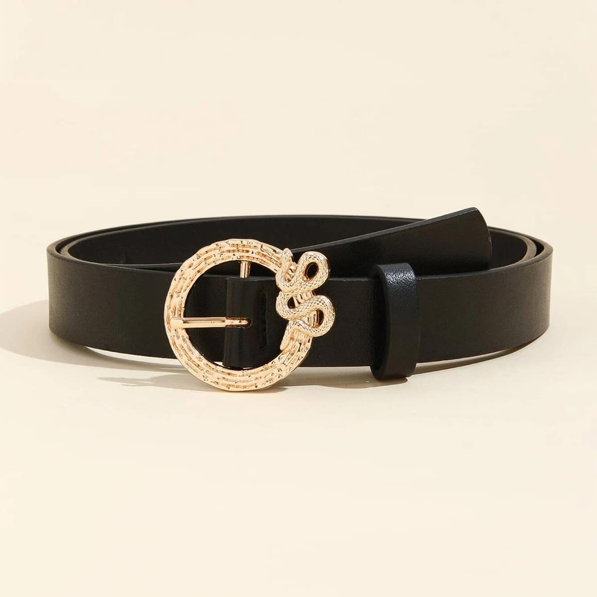 

Snake Design Buckle Belt, Black