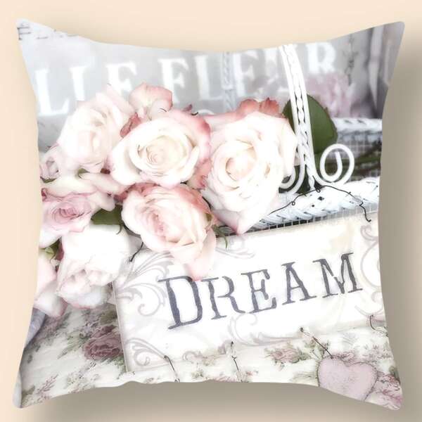 

Flower Print Cushion Cover Without Filler, Multicolor