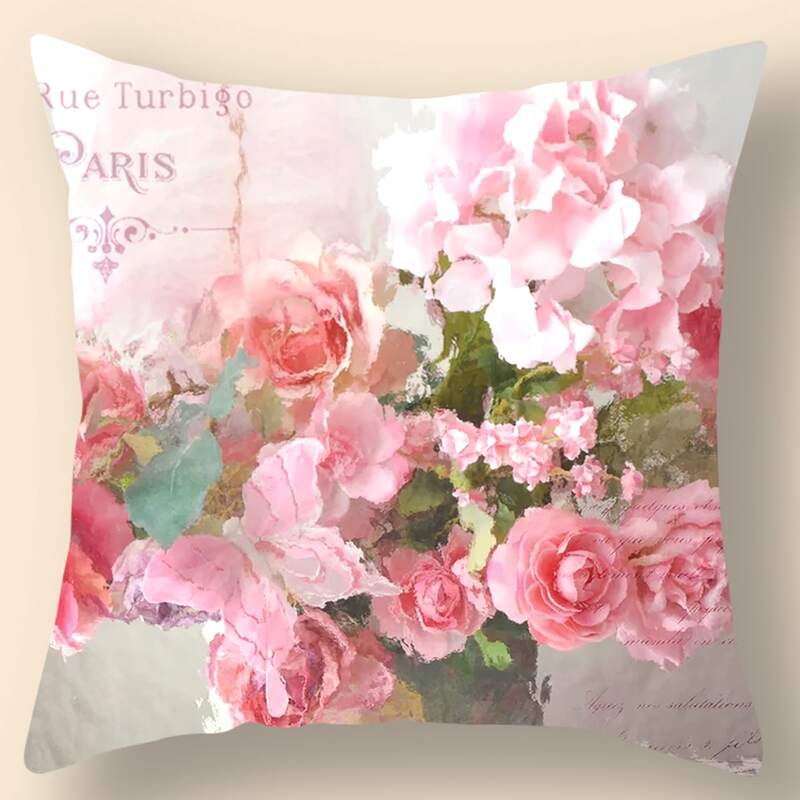 

Flower Print Cushion Cover Without Filler, Multicolor