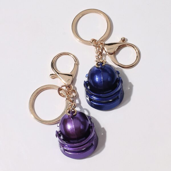

2pcs Helmet Charm Keychain, Multicolor