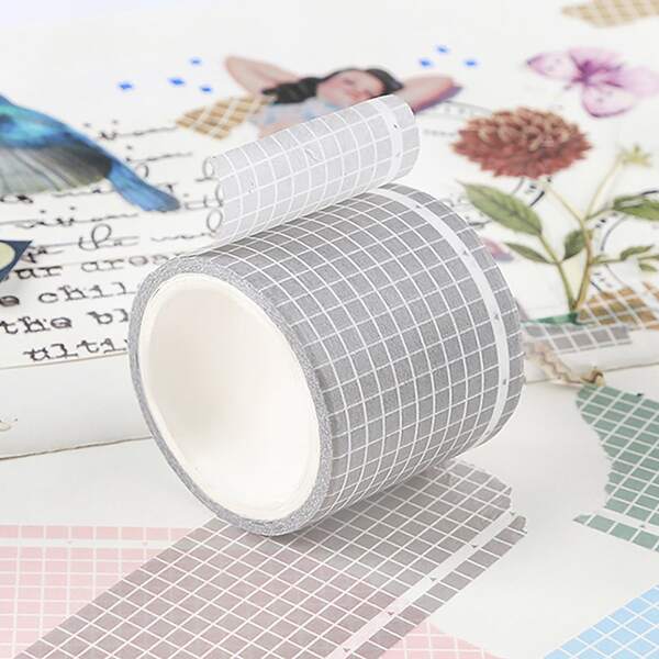 

1roll Plaid Pattern Random Decorative Tape, Multicolor