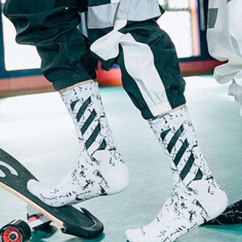 

Guys 1pair Striped Crew Socks, White