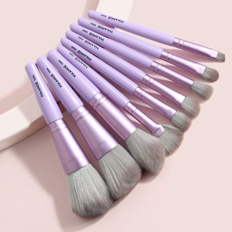 

9pcs Makeup Brush Set, Mauve purple