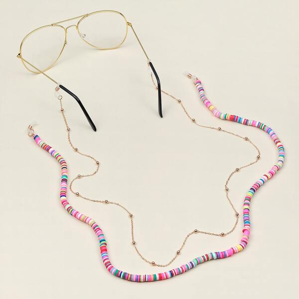 

2pcs Baby Colorful Bead Glasses Chain, Multicolor