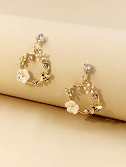 Floral Wreath Drop Earrings