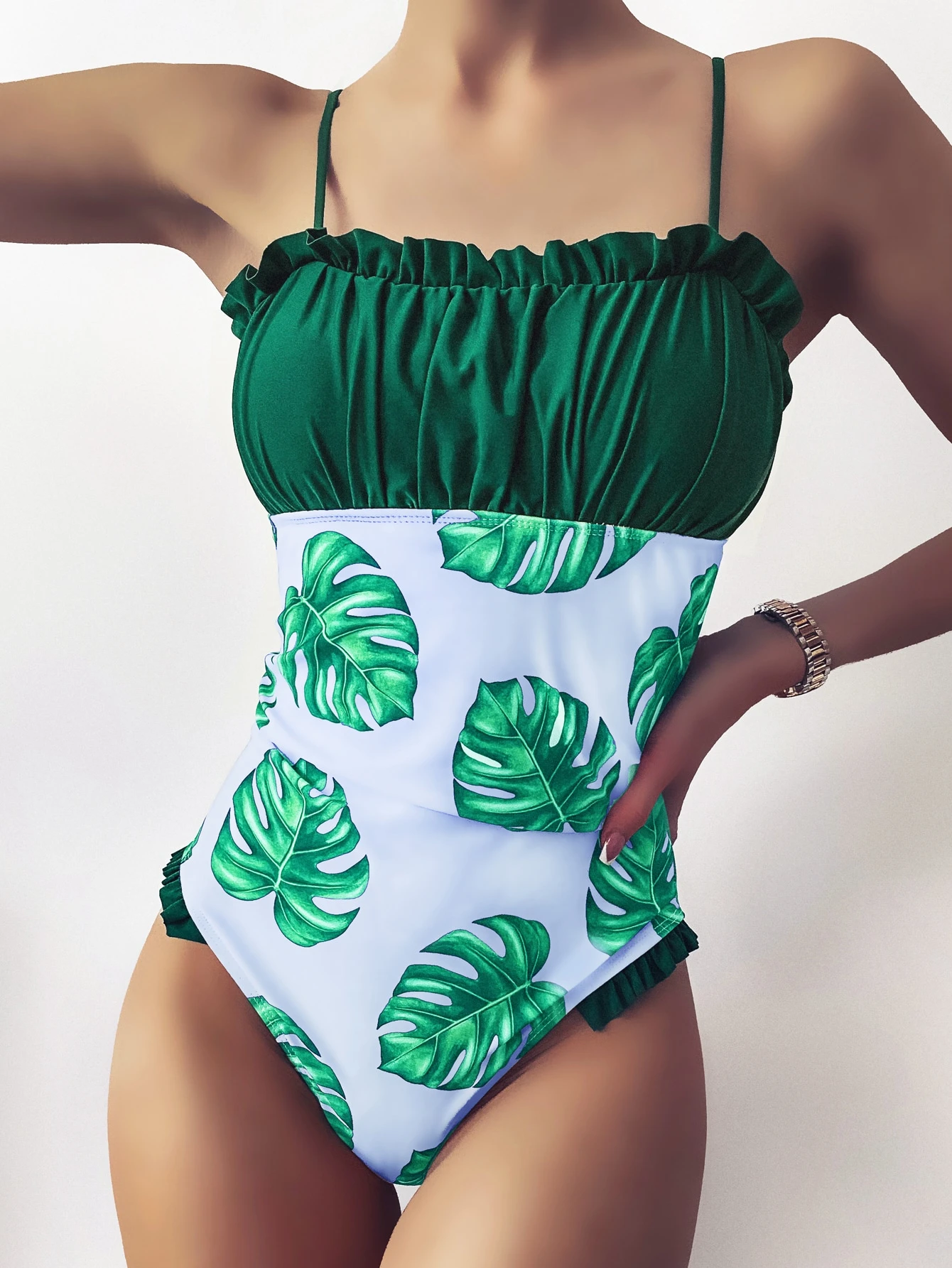 frill one piece swimsuit