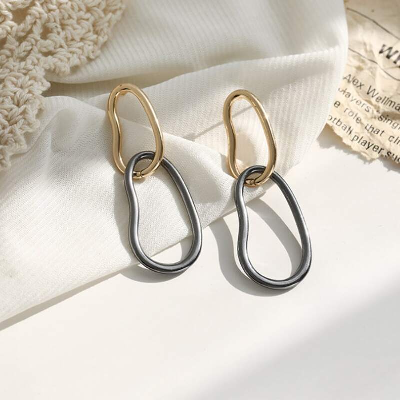 

Geo Linked Drop Earrings, Multicolor