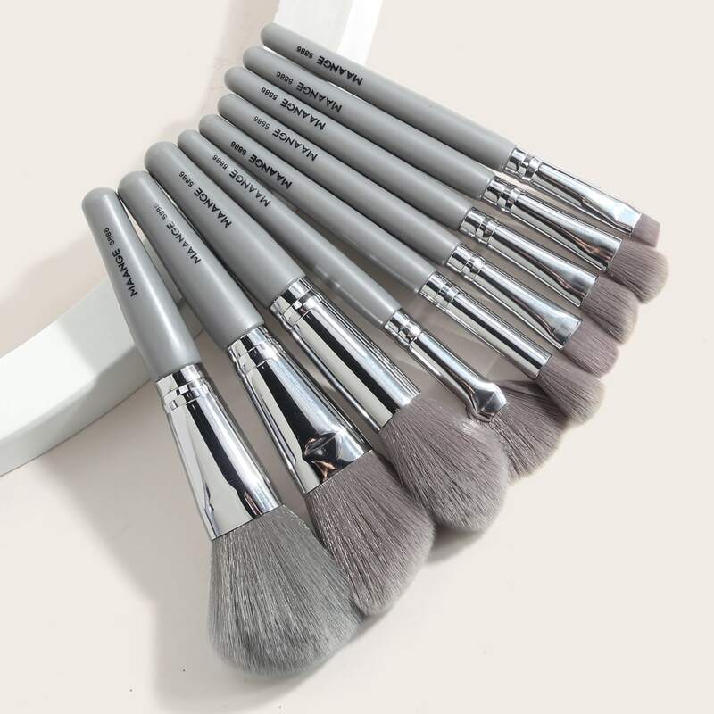 

9pcs Makeup Brush Set, Grey