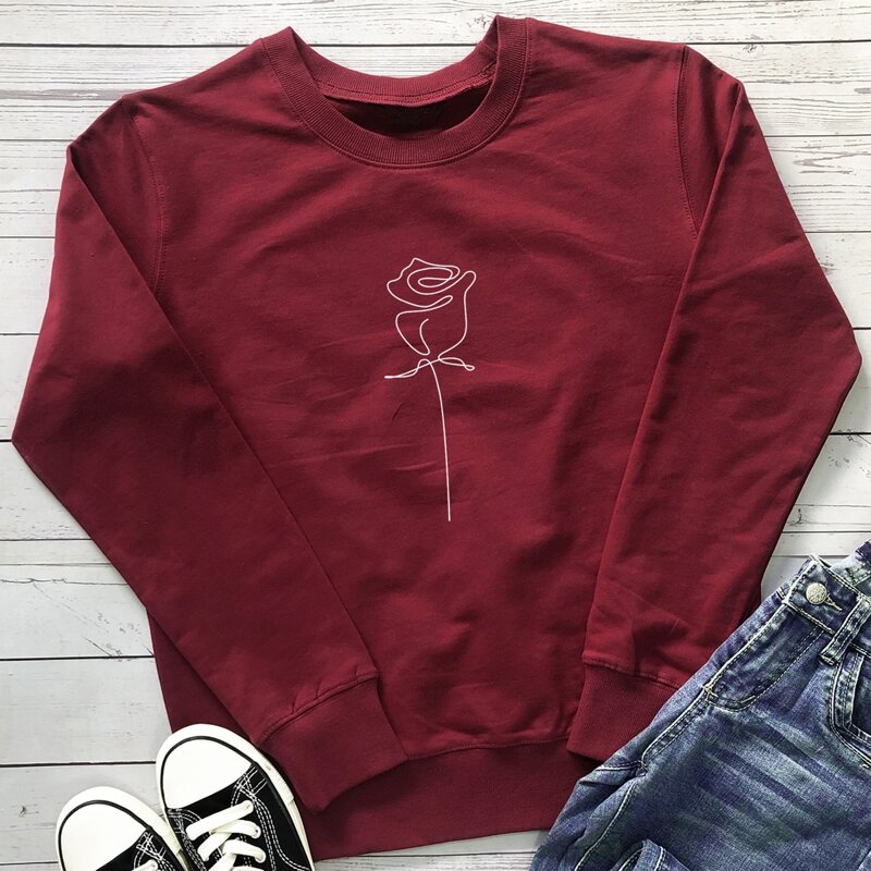 

Floral Graphic Sweatshirt, Burgundy
