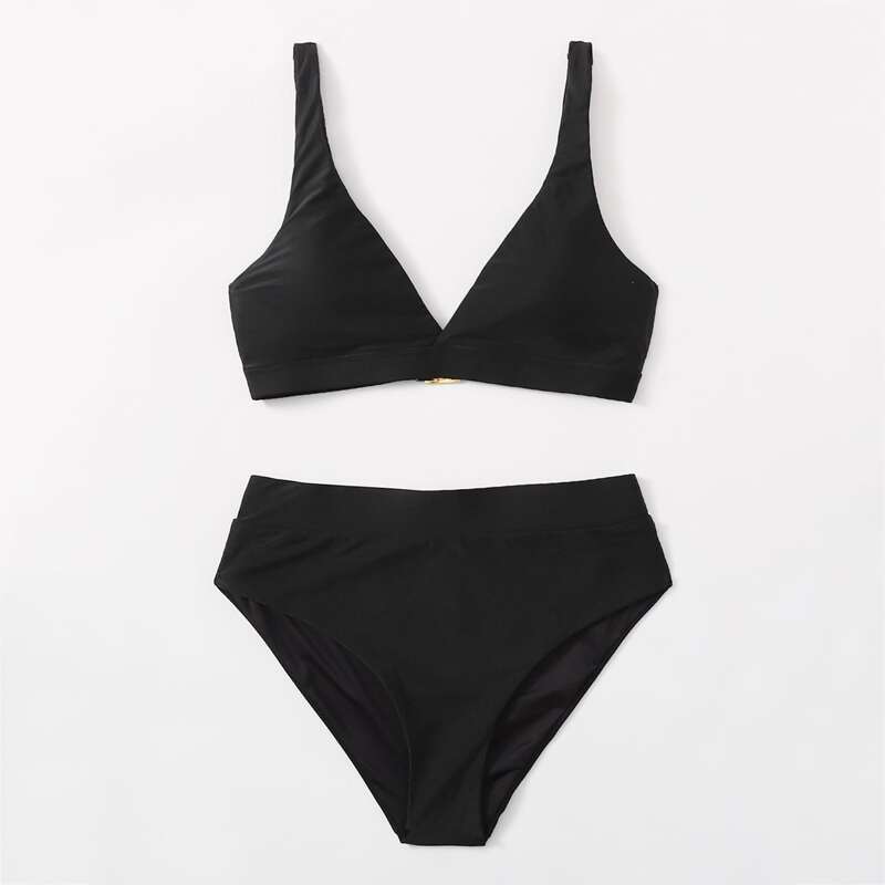 

High Waisted Bikini Swimsuit, Black