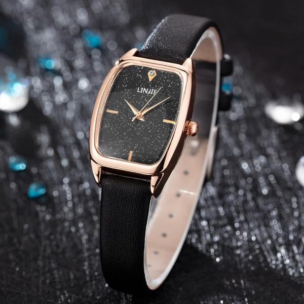 

Rhinestone Detail Pointer Quartz Watch