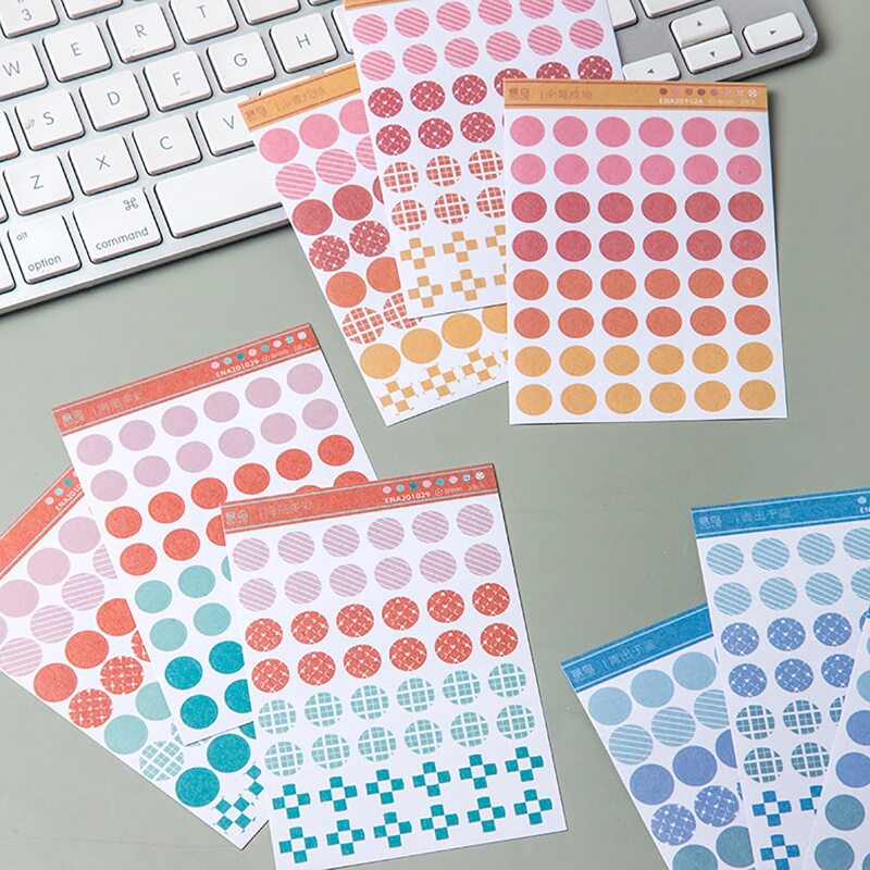 

3sheets Circle Pattern Random Sticker, Multicolor