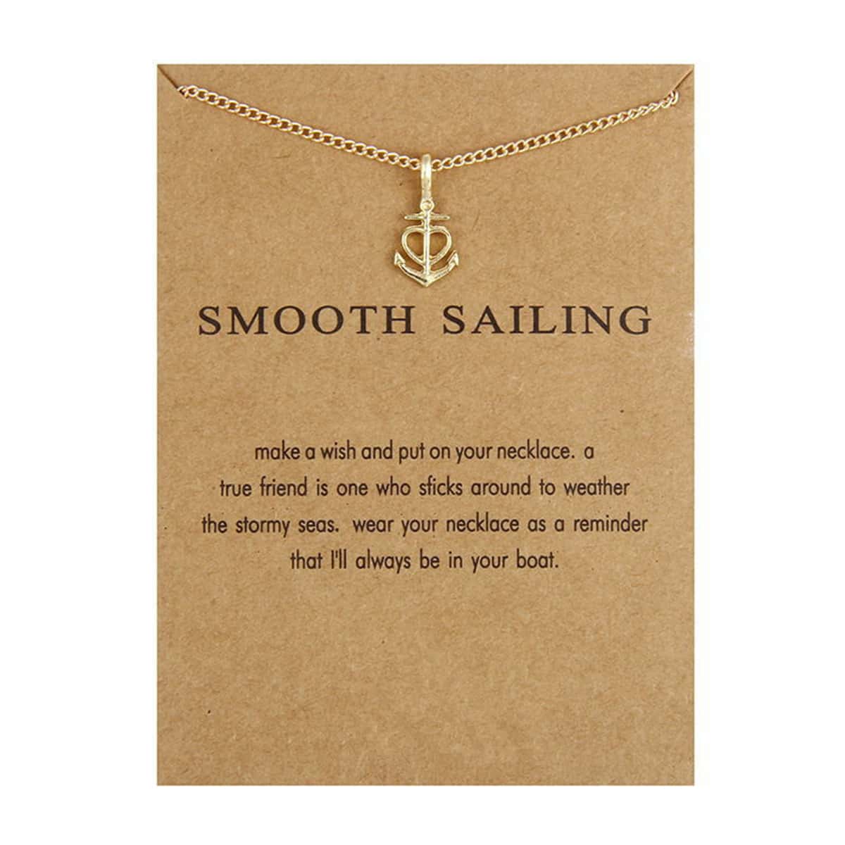 

Anchor Pendant Necklace, Gold