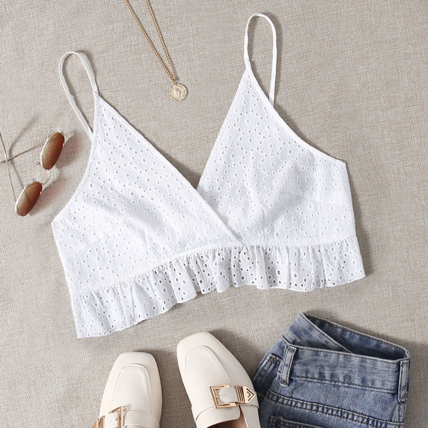 

Schiffy Tie Back Cami Top, White
