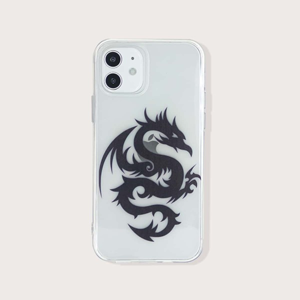 

Western Dragon Print iPhone Case, Black