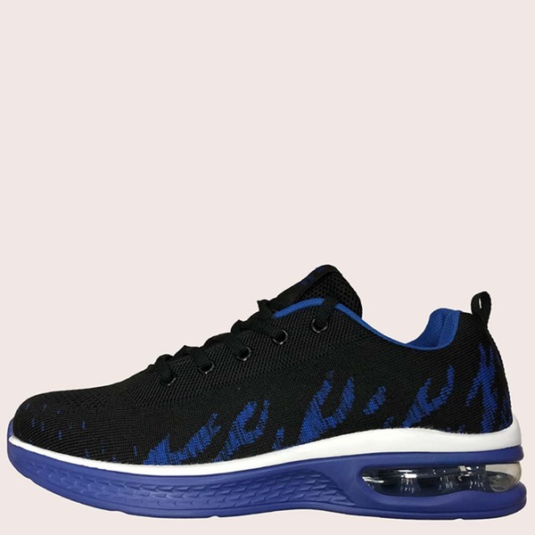 

Men Lace-up Front Knit Sneakers, Blue