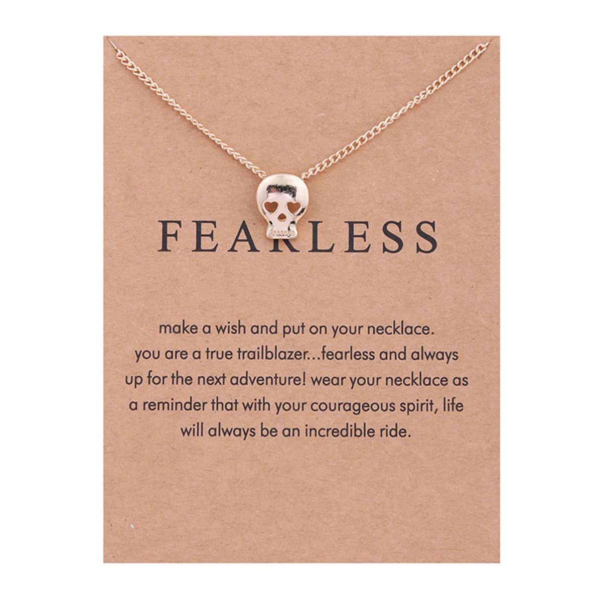 

Skeleton Pendant Necklace, Gold