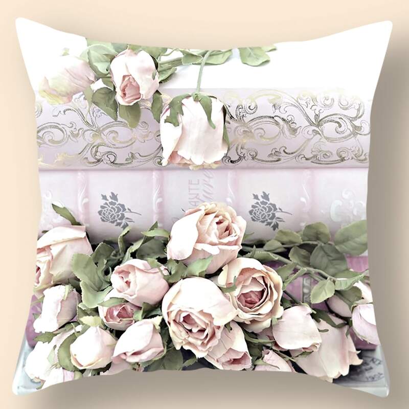 

Flower Print Cushion Cover Without Filler, Multicolor