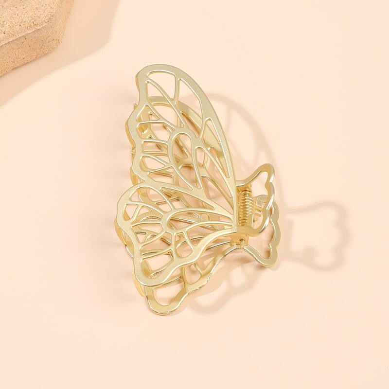 

Hollow Butterfly Hair Claw, Gold