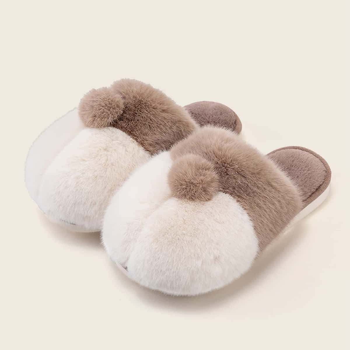 

Cartoon Corgi Fluffy Slippers, Multicolor