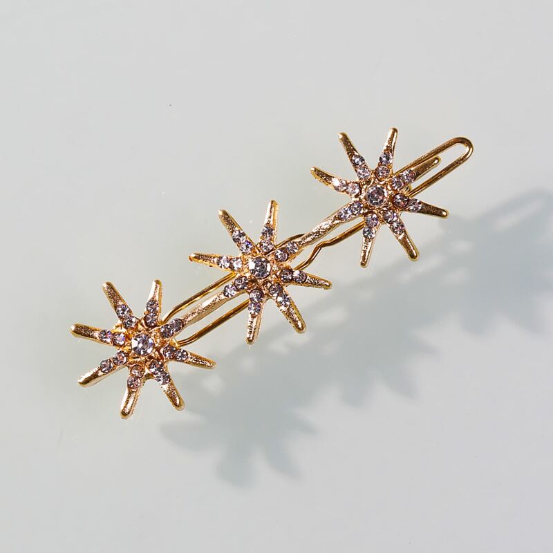 

1pc Rhinestone Star Hair Clip, Gold