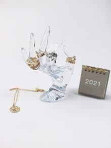 1 Pieza Soporte De Almacenamiento De Joyería Con Forma De Mano, Exhibidor Moderno De Joyería Transparente De Plástico Para El Hogar, Regalo Para El Día De San Valentín