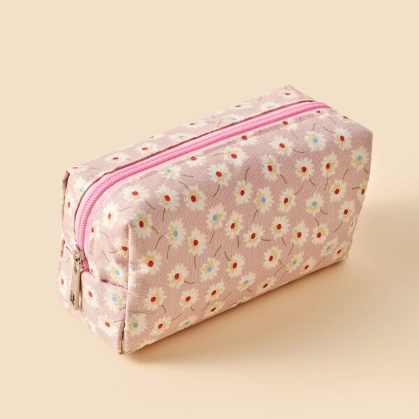 

Flower Print Large Pencil Case, Pink