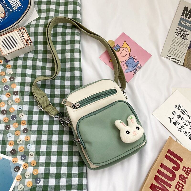 

Colorblock Rabbit Crossbody Bag, Pastel mint green