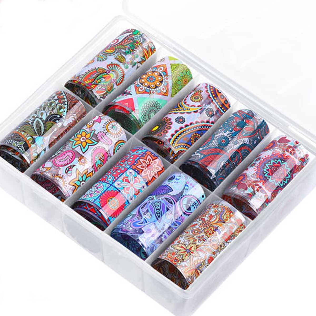 

10rolls Floral Nail Art Sticker, Multicolor