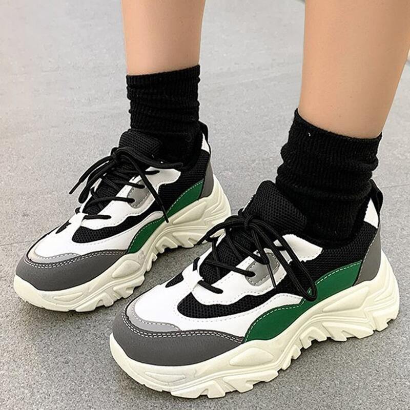 

Colorblock Lace-up Chunky Sneakers, Multicolor