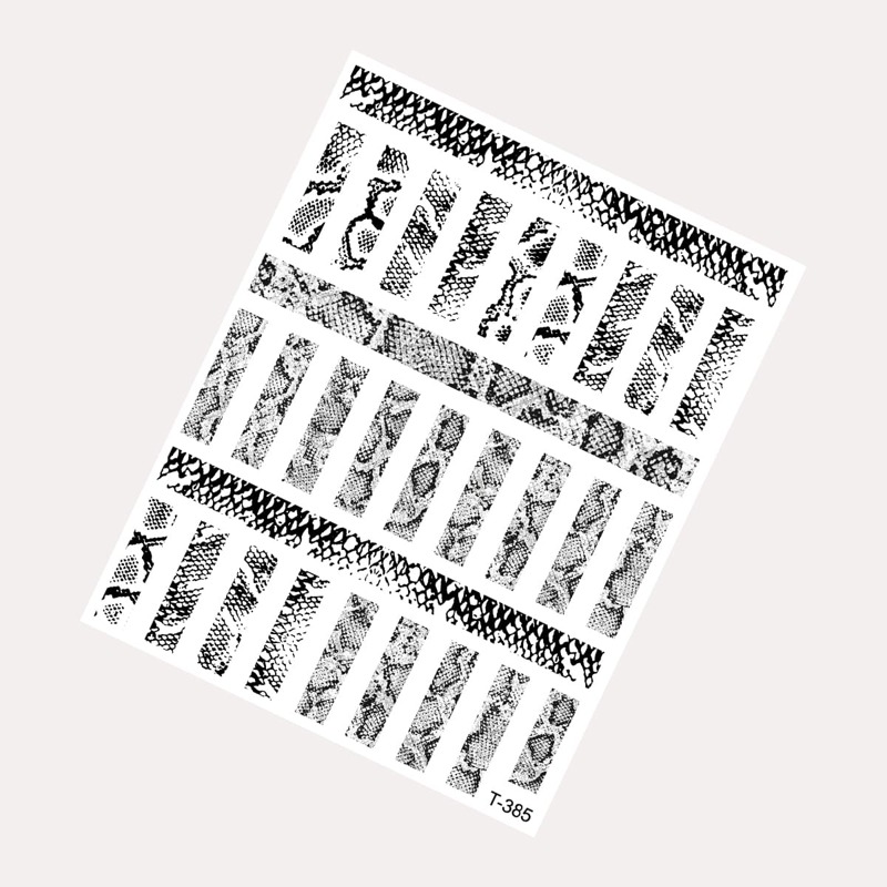 

1sheet Snakeskin Nail Art Sticker, Grey
