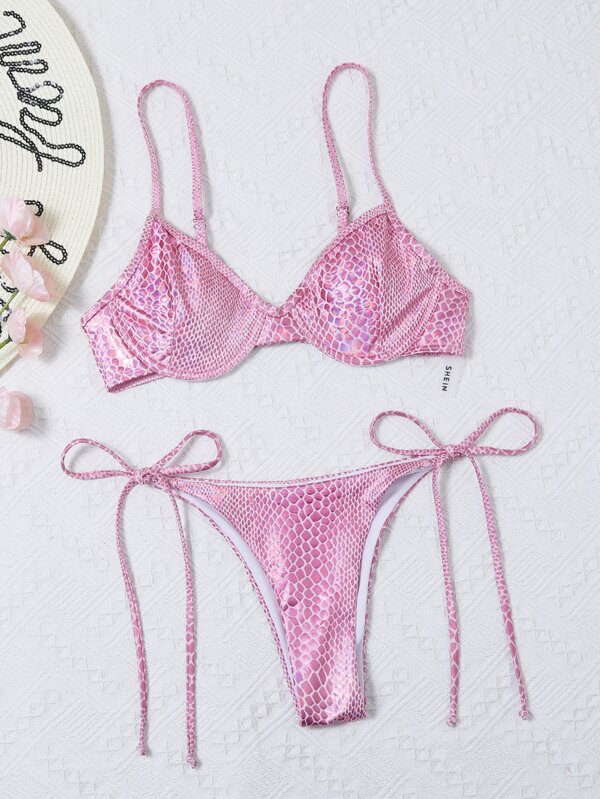 snakeskin underwire bikini