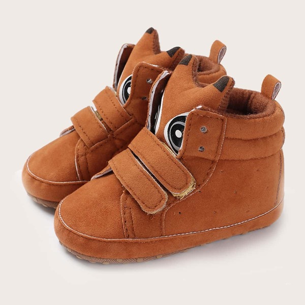

Baby Boy Cartoon Design High Top Sneakers, Brown
