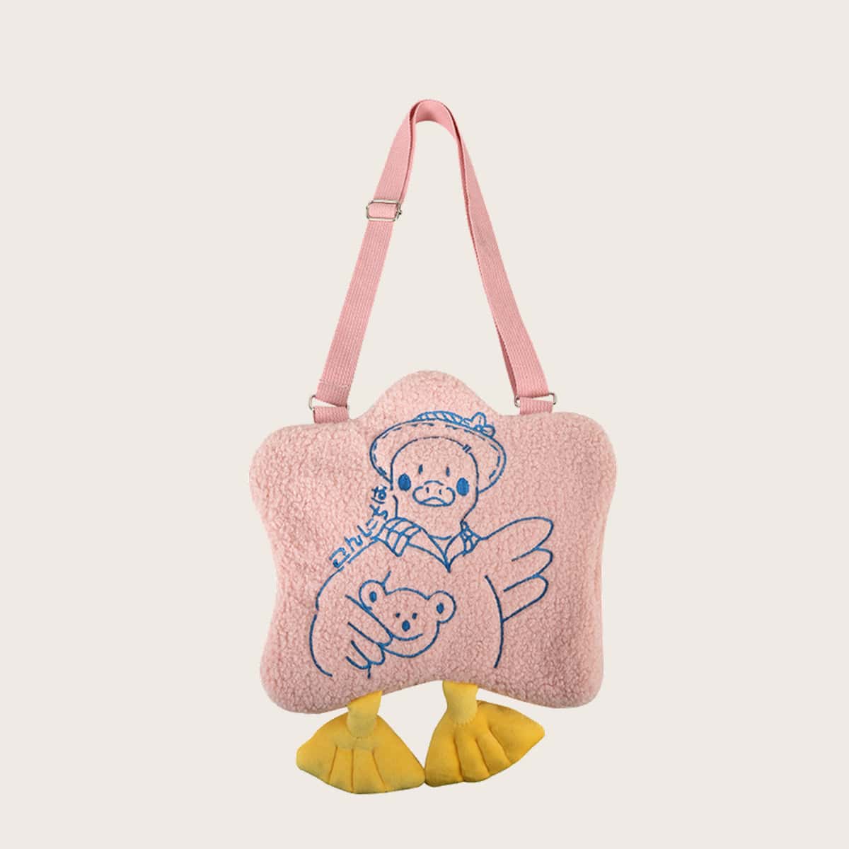 

Cartoon Duck Crossbody Bag, Baby pink