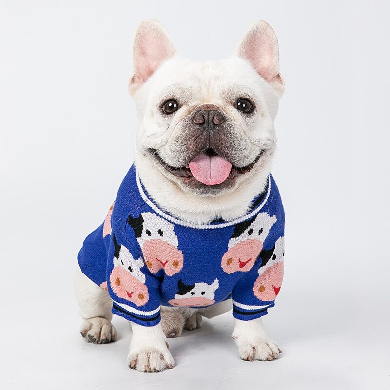 

Cartoon Cow Pattern Pet Sweater, Multicolor