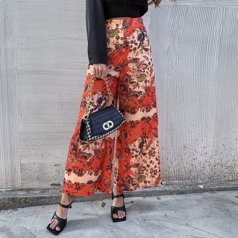 

Floral Print Wide-leg Pants, Multicolor