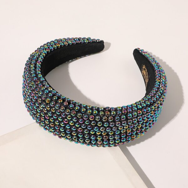 

Faux Pearl Beaded Hair Hoop, Royal blue
