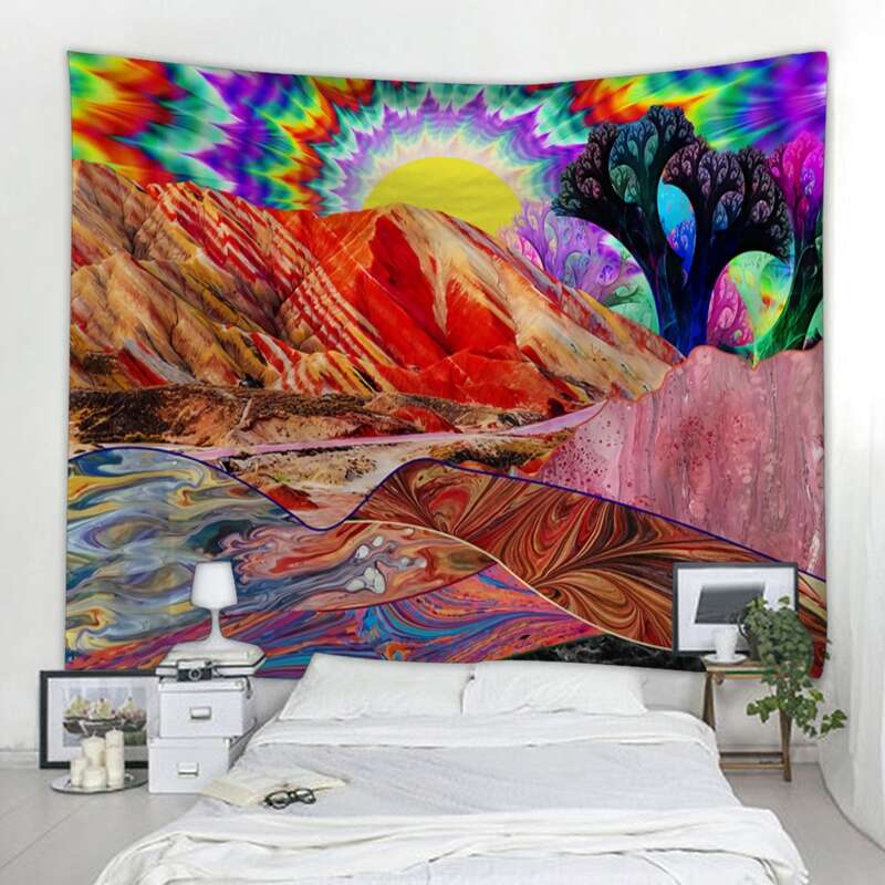 

Abstract Mountain Colorblock Tapestry, Multicolor