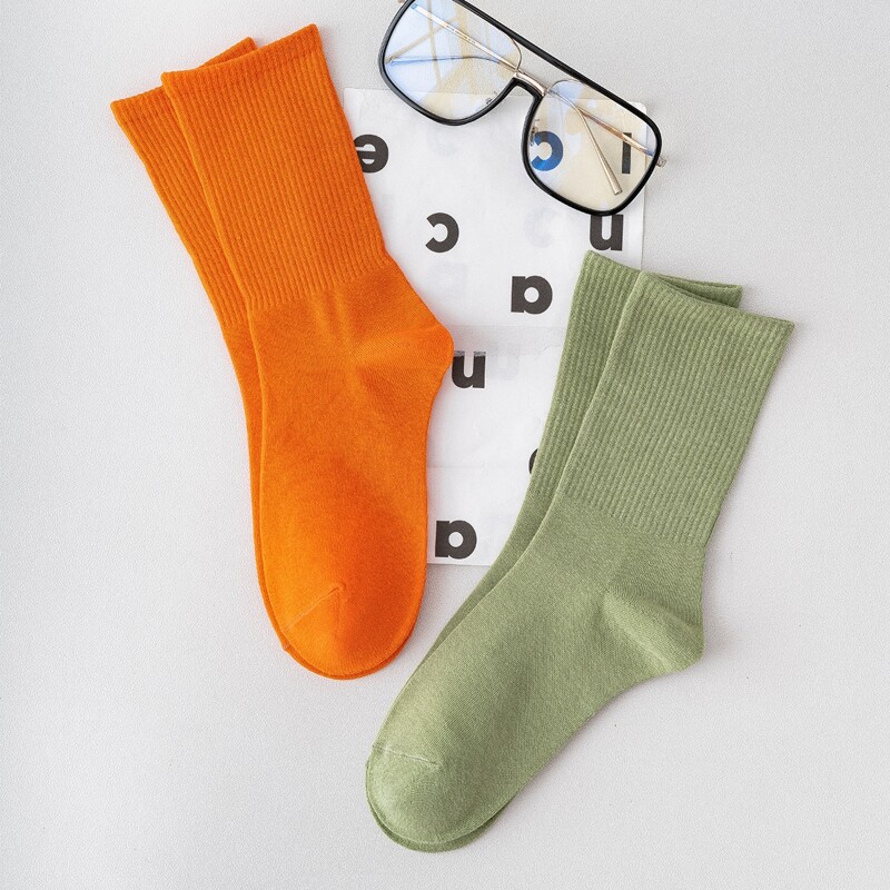 

2pairs Crew Socks, Multicolor