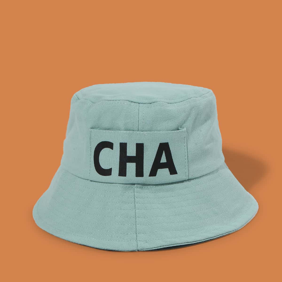 

Guys Letter Print Bucket Hat, Mint green