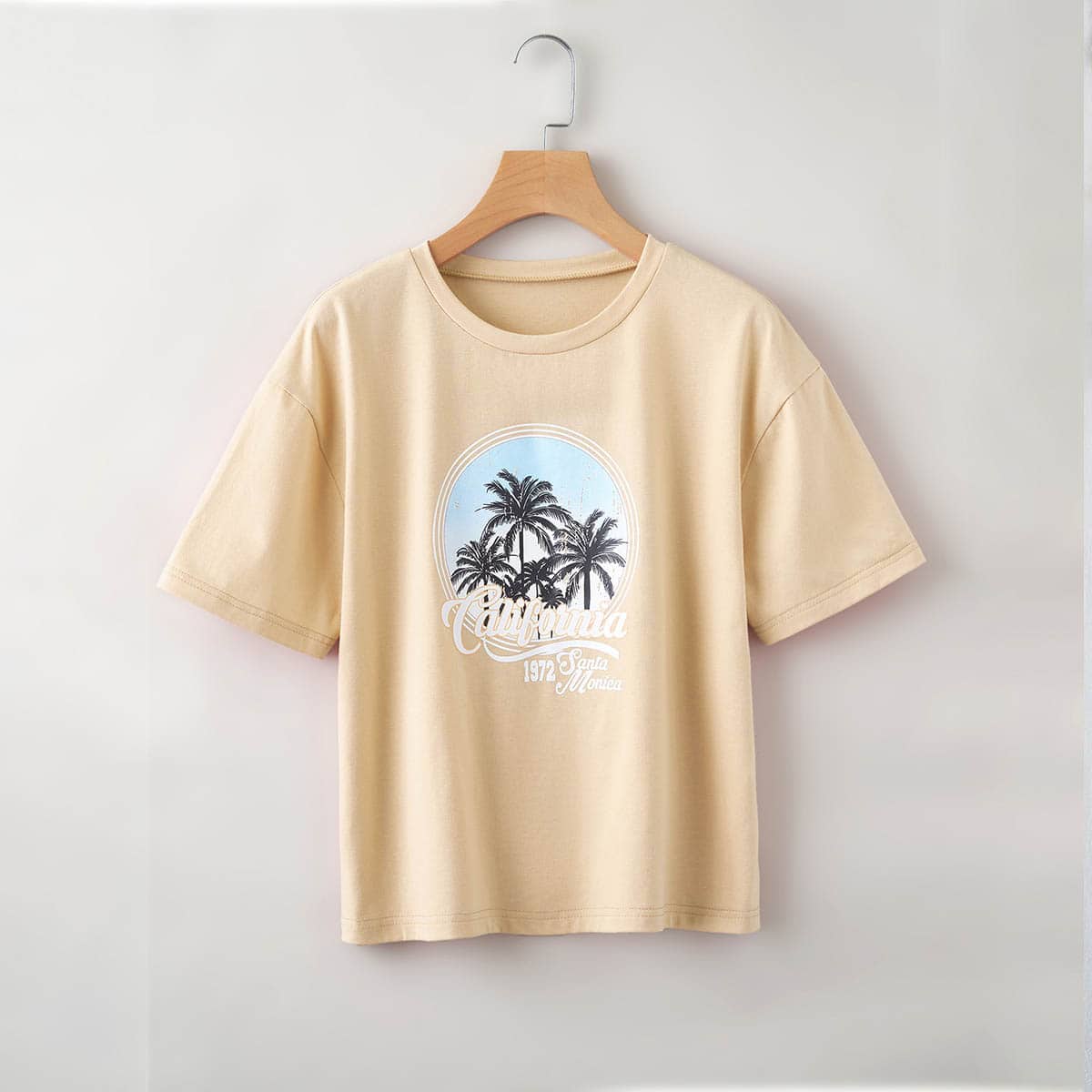 

Letter Tropical Graphic Tee, Beige