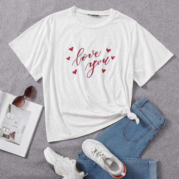 

Plus Heart And Letter Graphic Tee, White