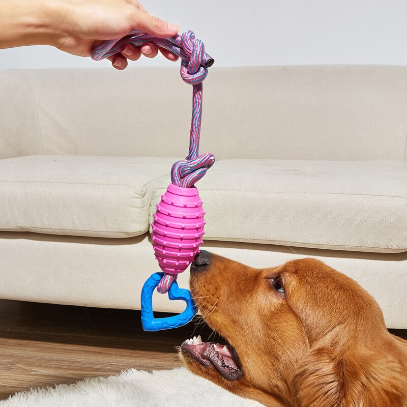 

1pc Random Color Heart Design Pet Chew Toy, Pink